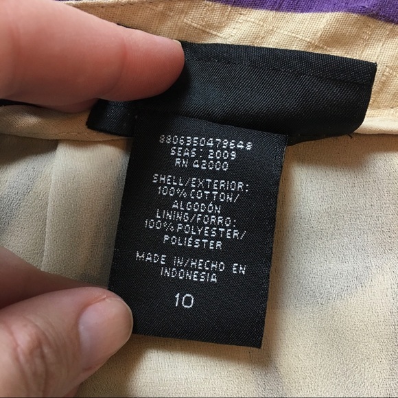 NWT Attention Cream and Purple Cotton Skirt, 10 - Picture 7 of 7